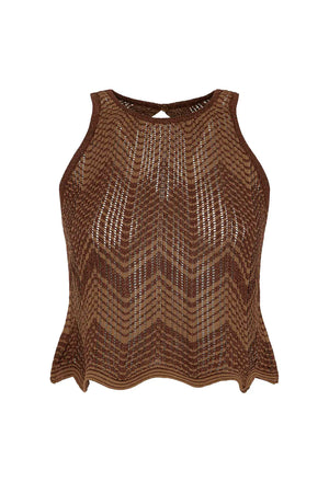 Crop top AKEP in maglia punto zig-zag